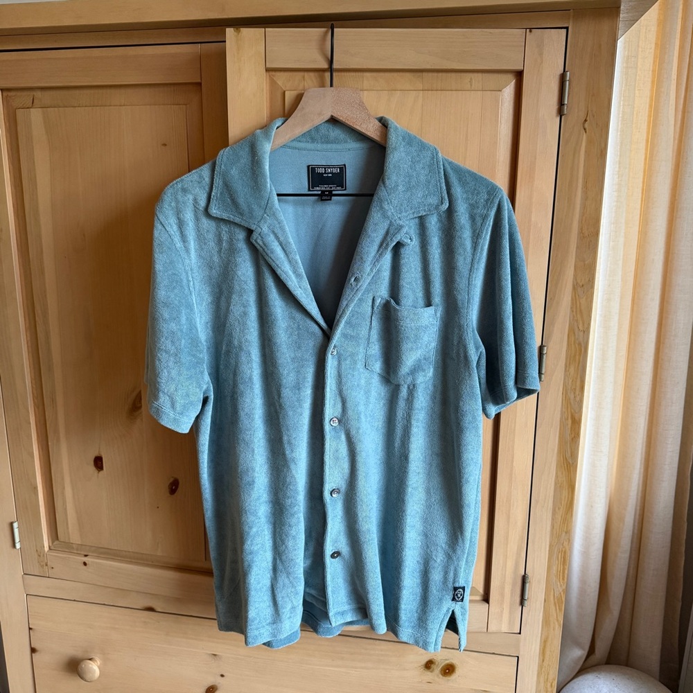 Todd Snyder Light Blue Terry Cloth Shirt